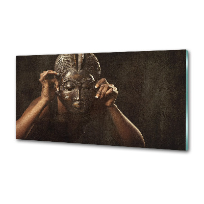 Cooker splashback African mask