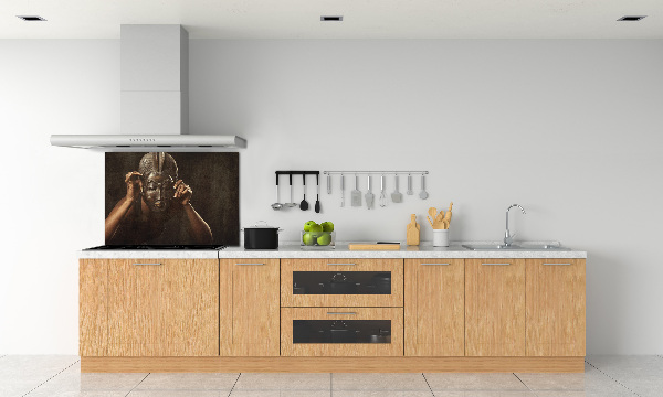 Cooker splashback African mask