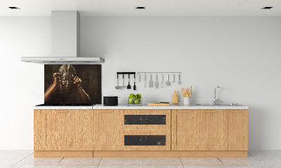 Cooker splashback African mask