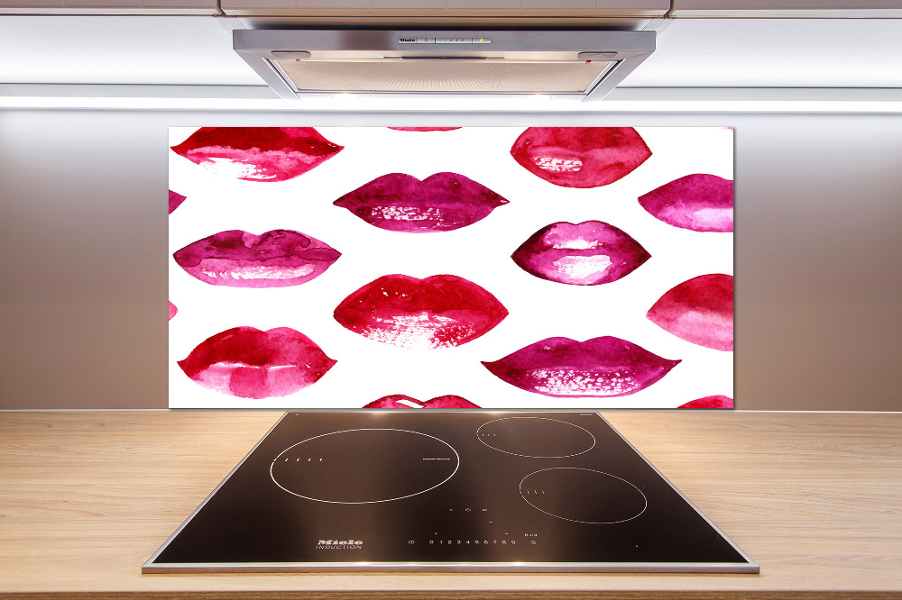 Hob splashback Red lips