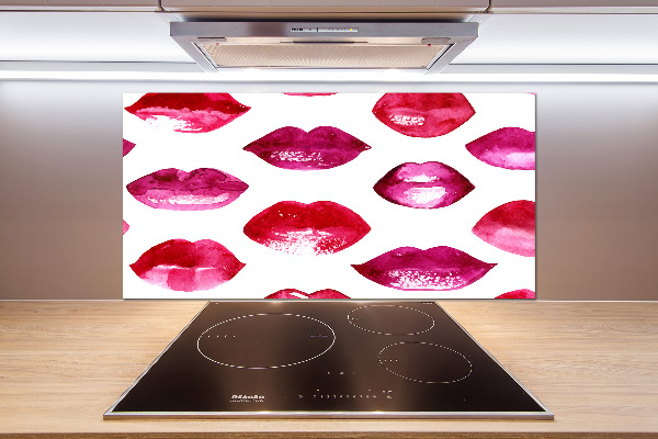 Hob splashback Red lips