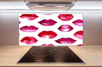 Hob splashback Red lips