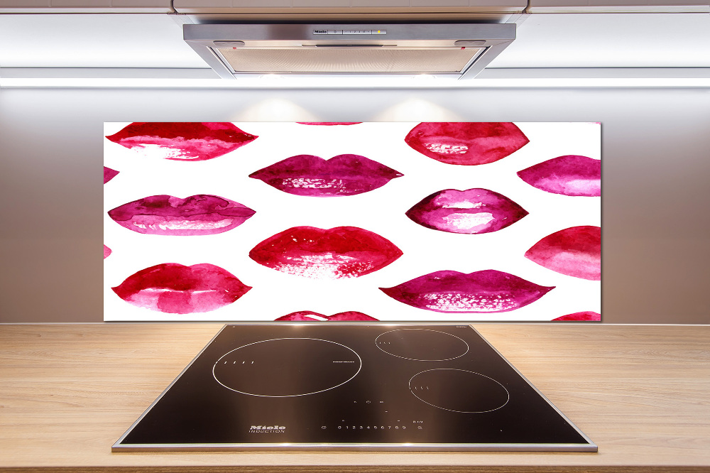 Hob splashback Red lips