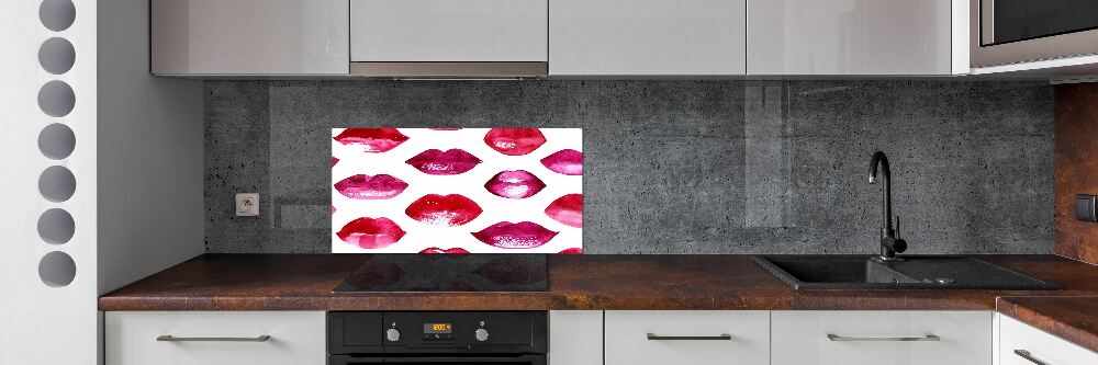 Hob splashback Red lips