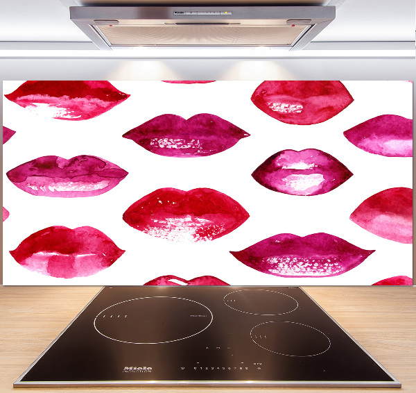 Hob splashback Red lips