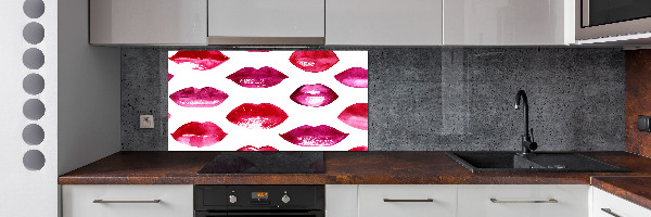 Hob splashback Red lips