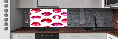 Hob splashback Red lips