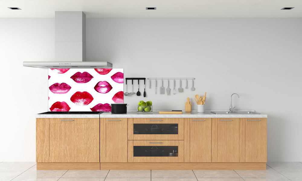 Hob splashback Red lips