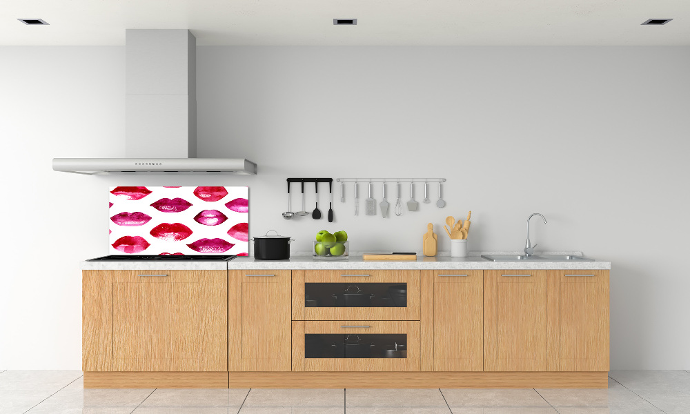 Hob splashback Red lips