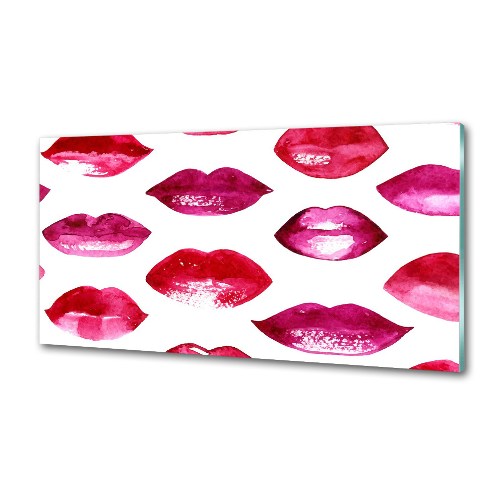 Hob splashback Red lips