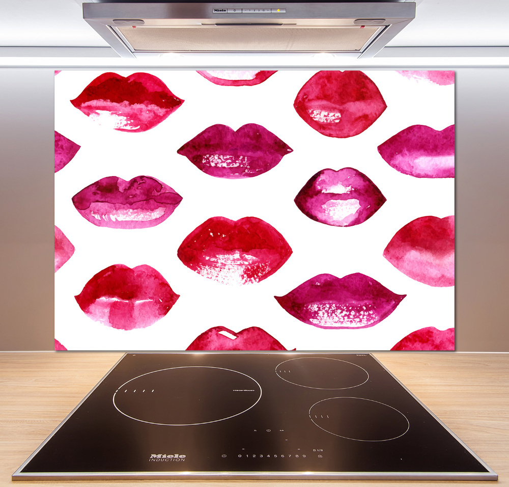 Hob splashback Red lips