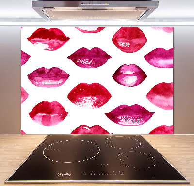 Hob splashback Red lips