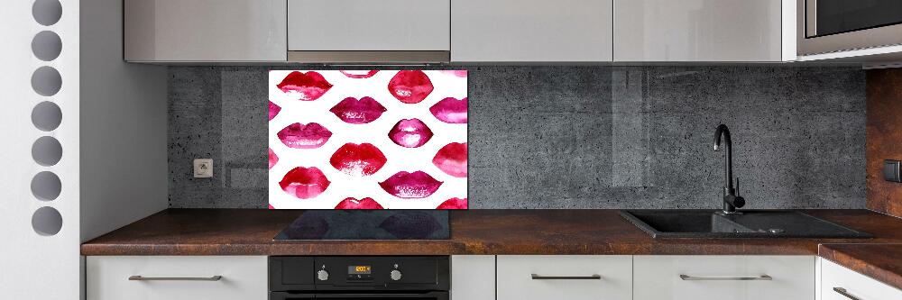 Hob splashback Red lips