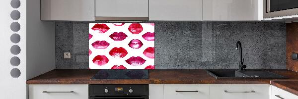 Hob splashback Red lips