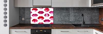 Hob splashback Red lips