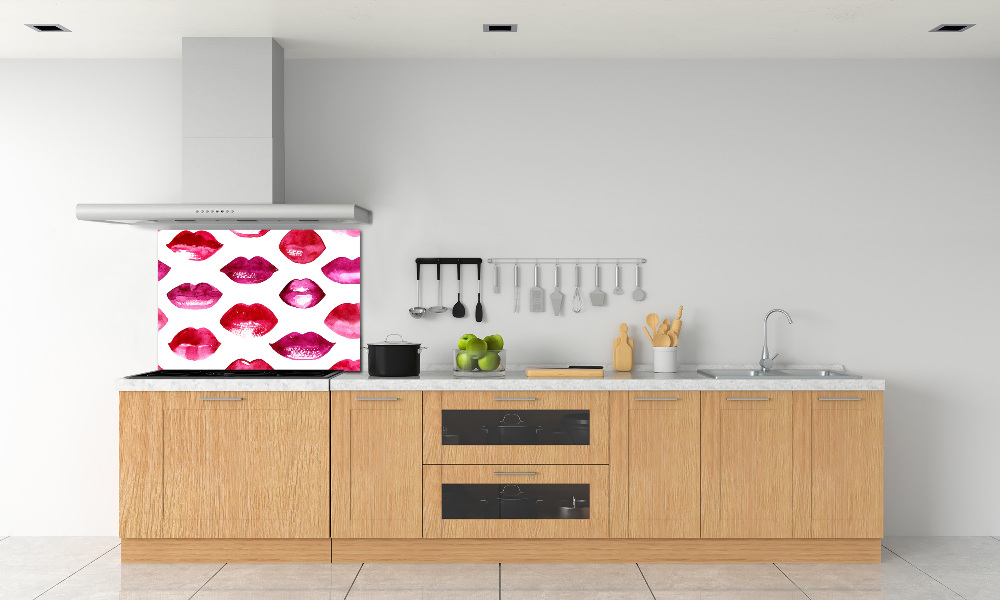 Hob splashback Red lips