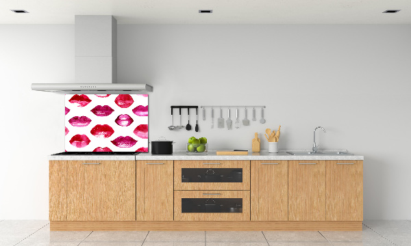 Hob splashback Red lips