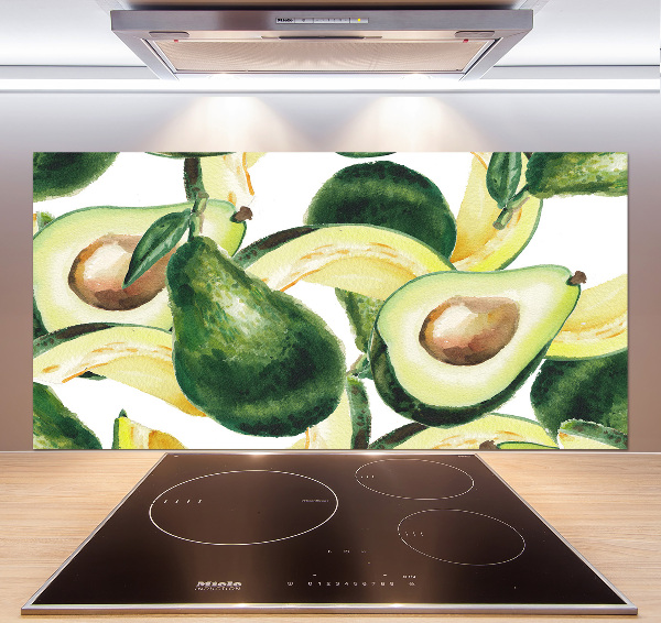 Glass splashback An avocado