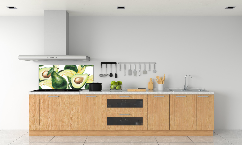 Glass splashback An avocado