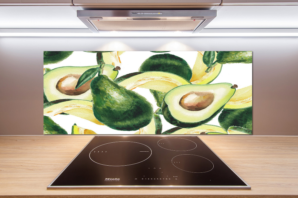 Glass splashback An avocado