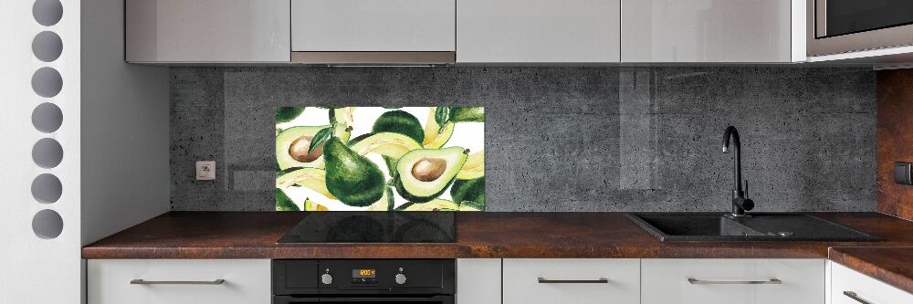 Glass splashback An avocado