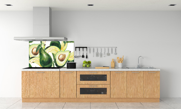 Glass splashback An avocado