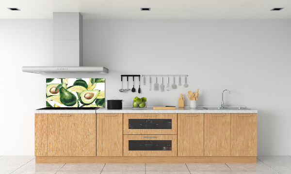 Glass splashback An avocado