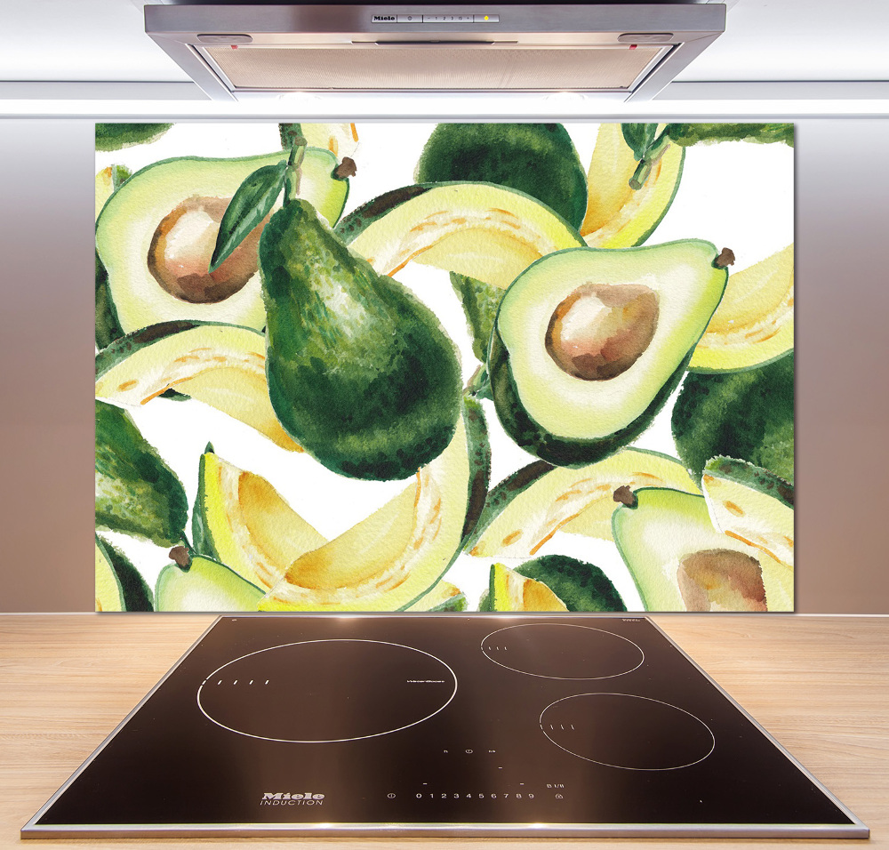 Glass splashback An avocado