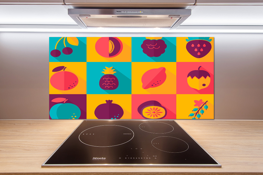 Kitchen wall panels Fruit icons