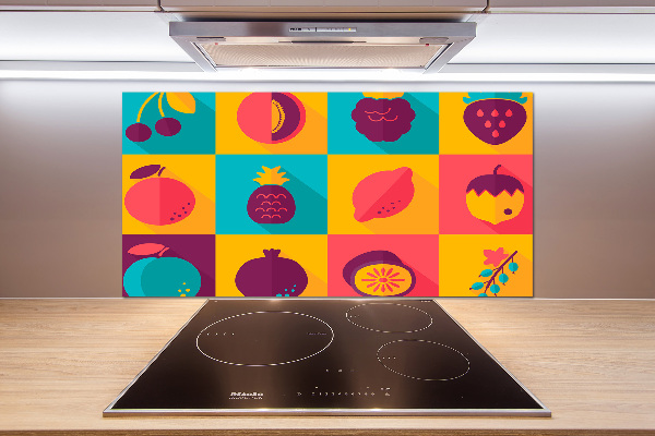 Kitchen wall panels Fruit icons