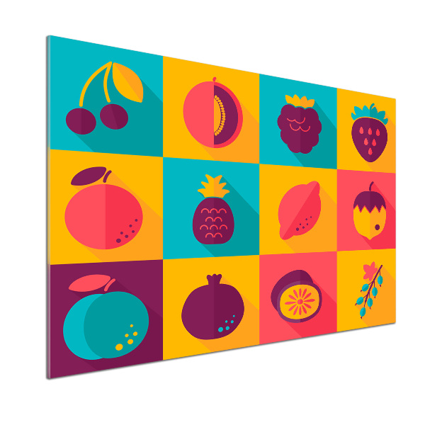 Kitchen wall panels Fruit icons