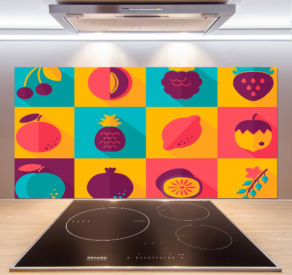 Kitchen wall panels Fruit icons