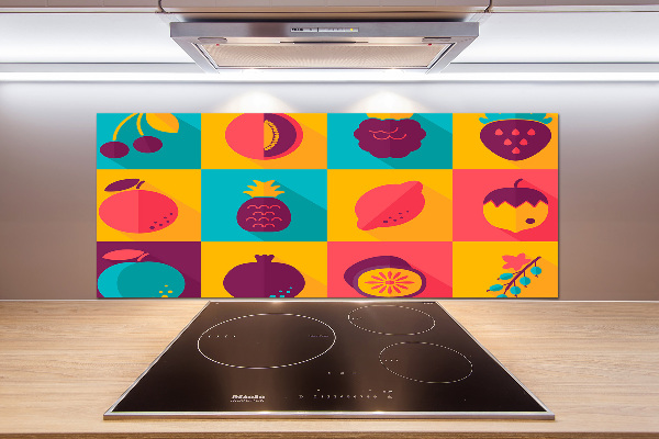 Kitchen wall panels Fruit icons