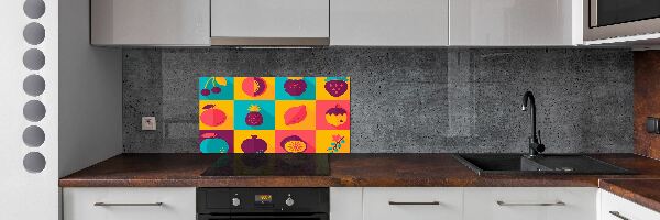 Kitchen wall panels Fruit icons