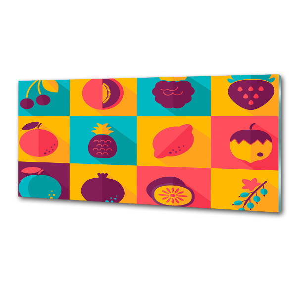 Kitchen wall panels Fruit icons