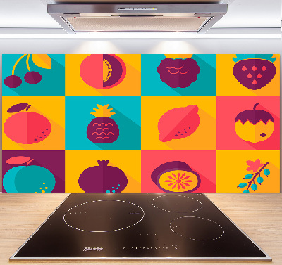 Kitchen wall panels Fruit icons