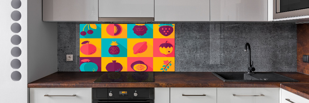 Kitchen wall panels Fruit icons