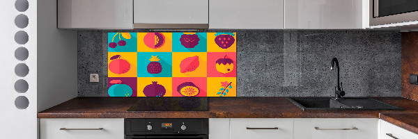 Kitchen wall panels Fruit icons