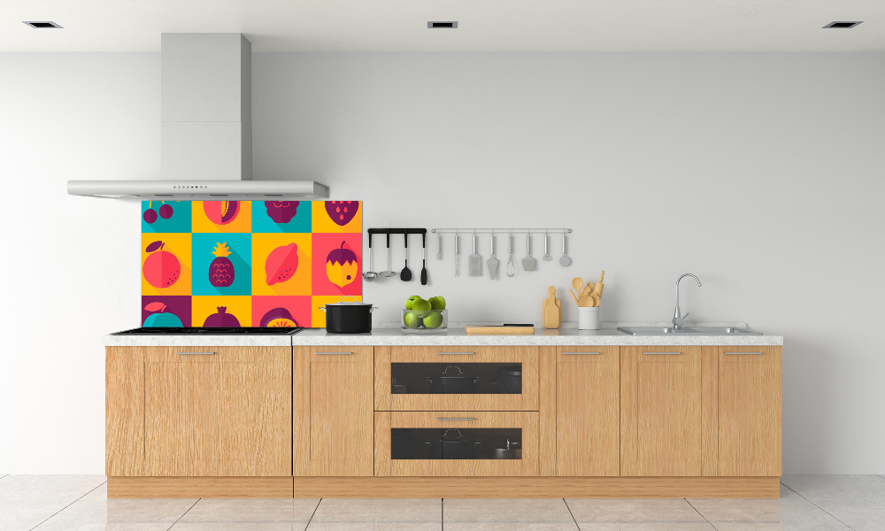 Kitchen wall panels Fruit icons