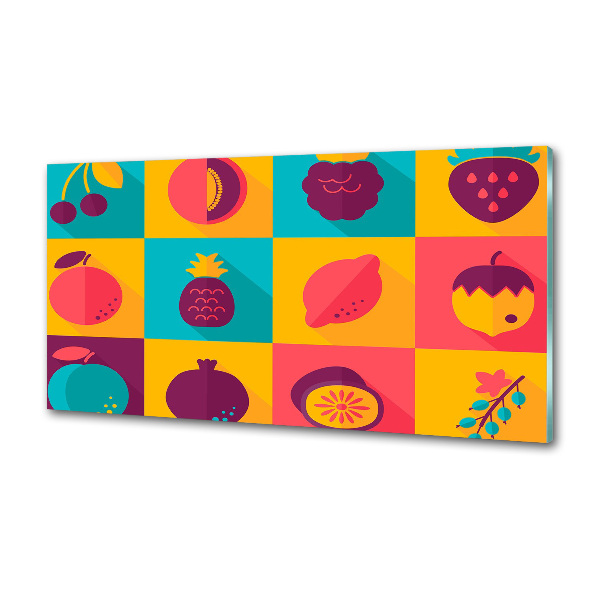 Kitchen wall panels Fruit icons