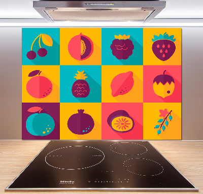 Kitchen wall panels Fruit icons