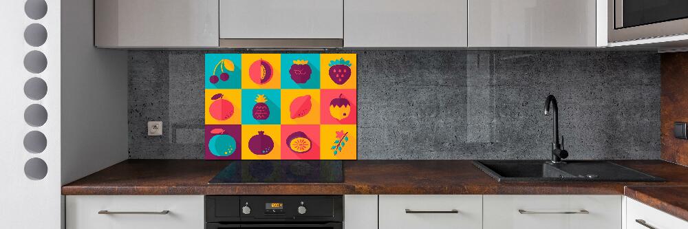 Kitchen wall panels Fruit icons