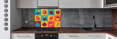 Kitchen wall panels Fruit icons