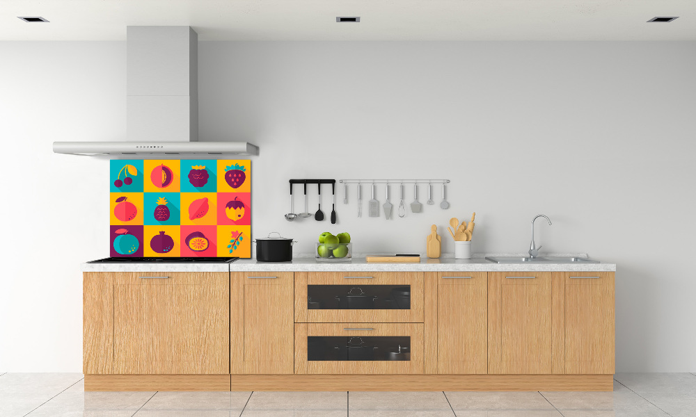 Kitchen wall panels Fruit icons