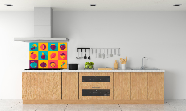 Kitchen wall panels Fruit icons