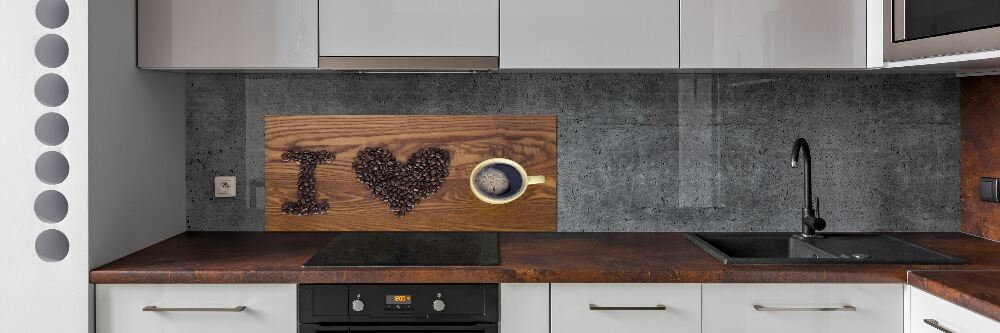 Cooker splashback I love coffee