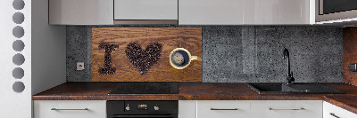 Cooker splashback I love coffee