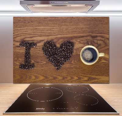 Cooker splashback I love coffee