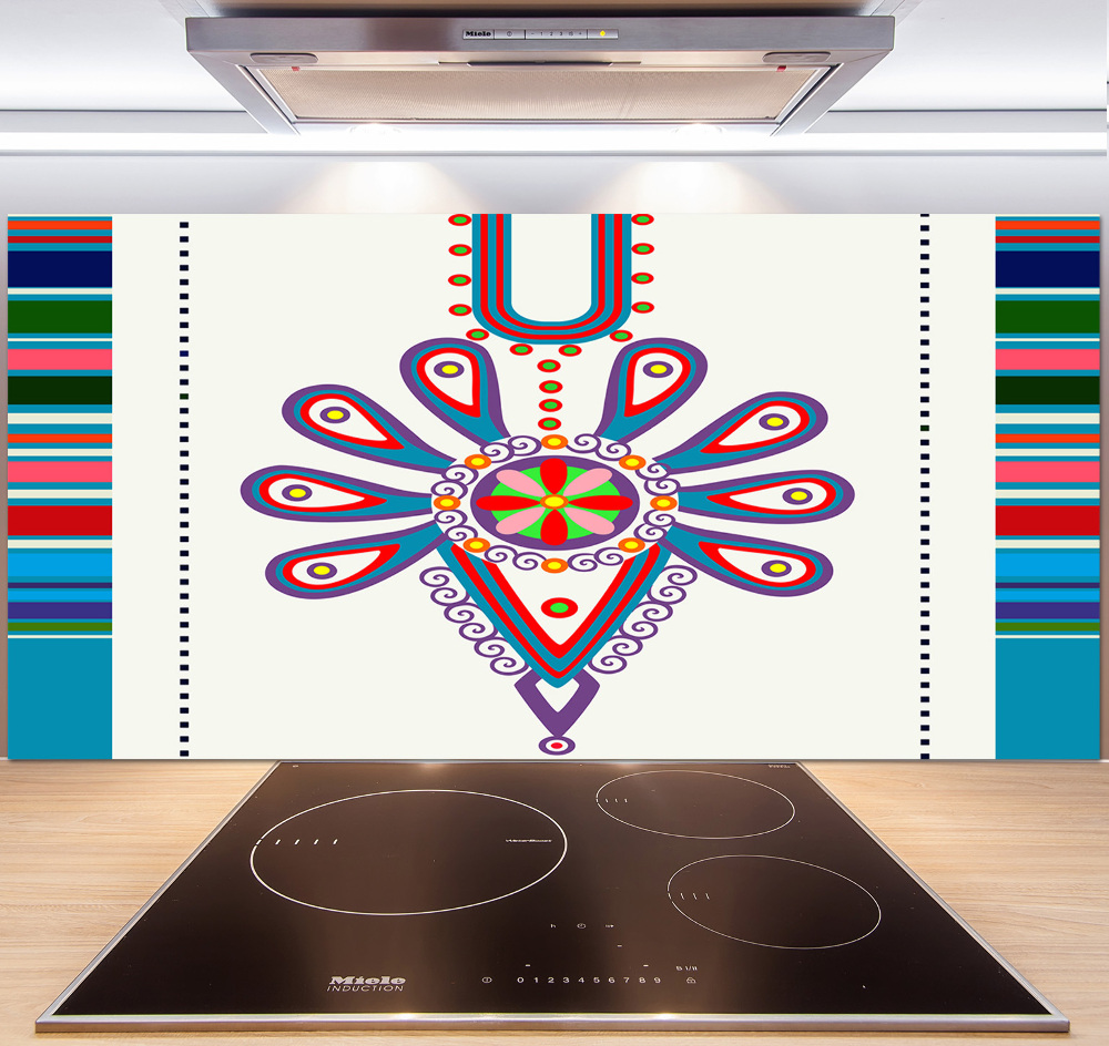 Cooker splashback Polish folk pattern