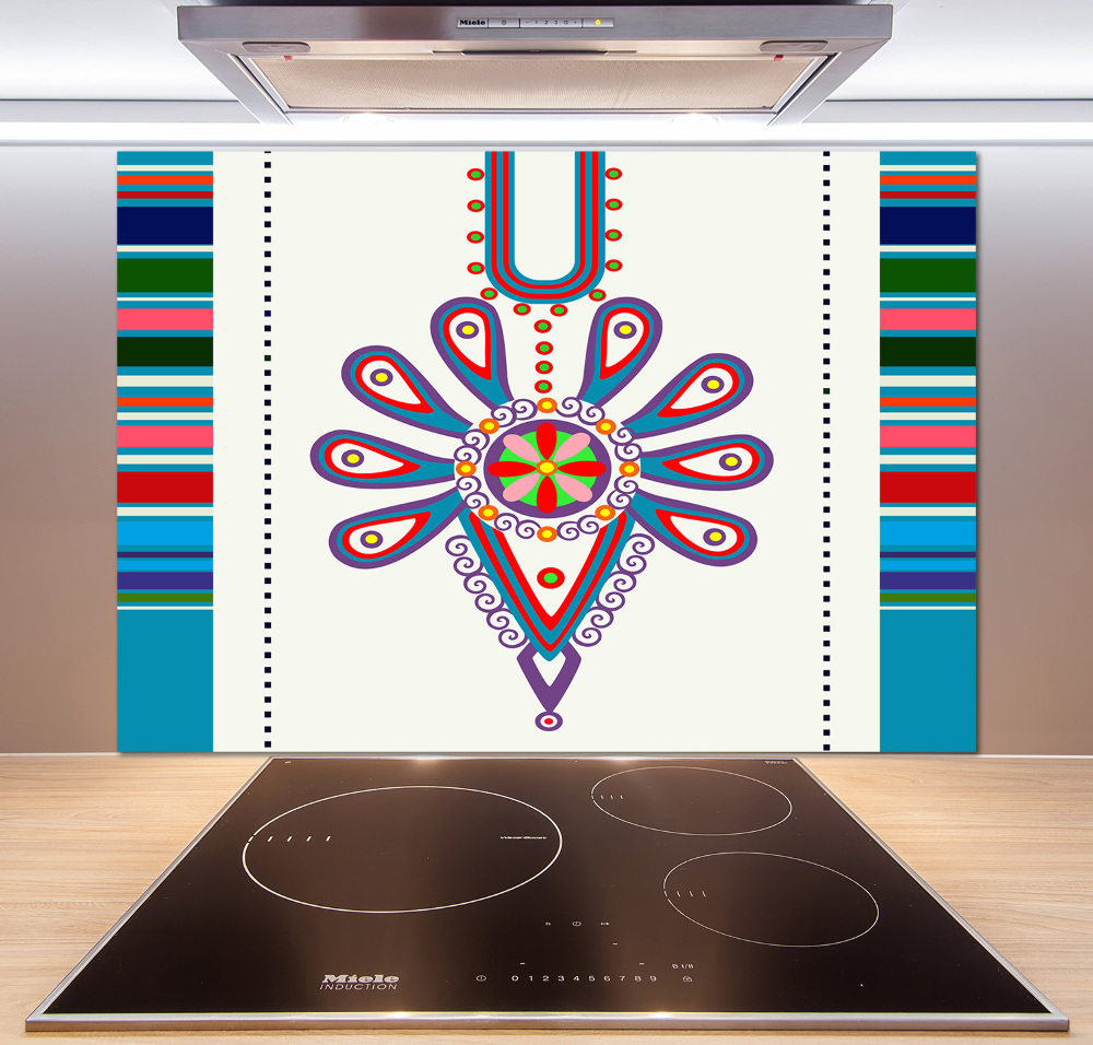 Cooker splashback Polish folk pattern